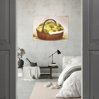 FRUIT BASKET - Fernando Botero Acrylic Print - 70x100 cm / 28x40″ inches