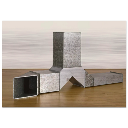 Square Tubes [Series D] - 1967 - Charlotte Posenenske Brushed Aluminum Print - 70x100 cm / 28x40 inches | Charlotte Posenenske Aluminum Print | Charlotte Posenenske Prints