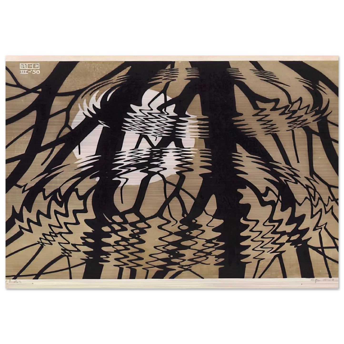 RIPPLED SURFACE COLOUR - MC Escher Brushed Aluminum Print - 70x100 cm / 28x40 inches | MC Escher Aluminum Print | MC Escher Prints