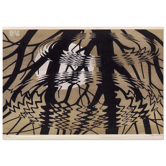 RIPPLED SURFACE COLOUR - MC Escher Brushed Aluminum Print - 70x100 cm / 28x40 inches | MC Escher Aluminum Print | MC Escher Prints