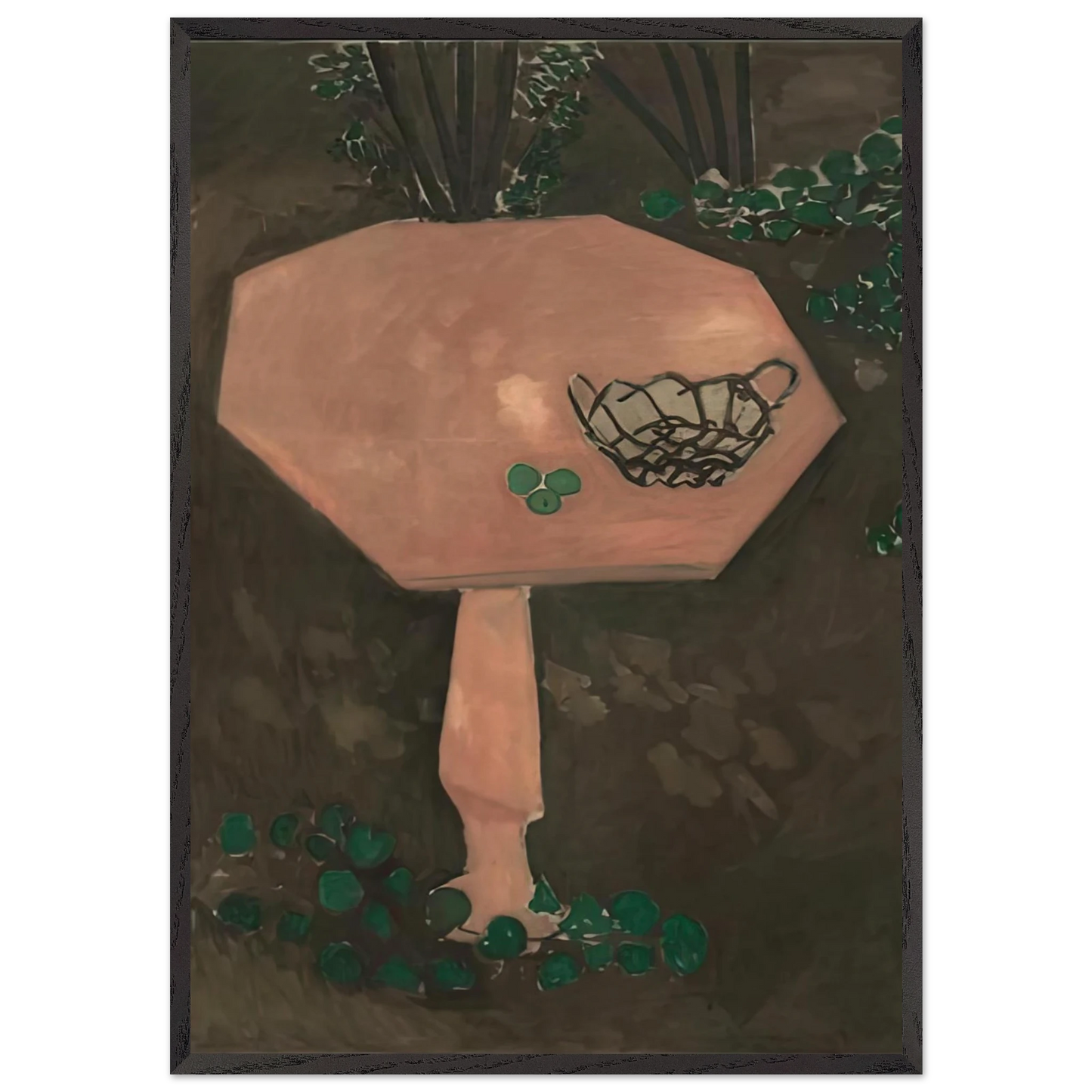THE ROSE MARBLE TABLE 1917 - Henri Matisse 70x100 cm / 28x40 inches Framed Art Print – Black Wooden Frame