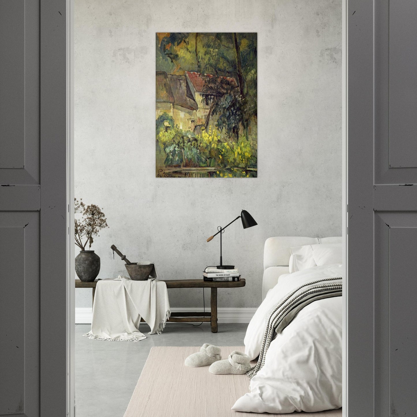 The House of Pere Lacroix in Auvers - Paul Cézanne Brushed Aluminum Print - 70x100 cm / 28x40 inches | Paul Cézanne Aluminum Print | Paul Cézanne Prints