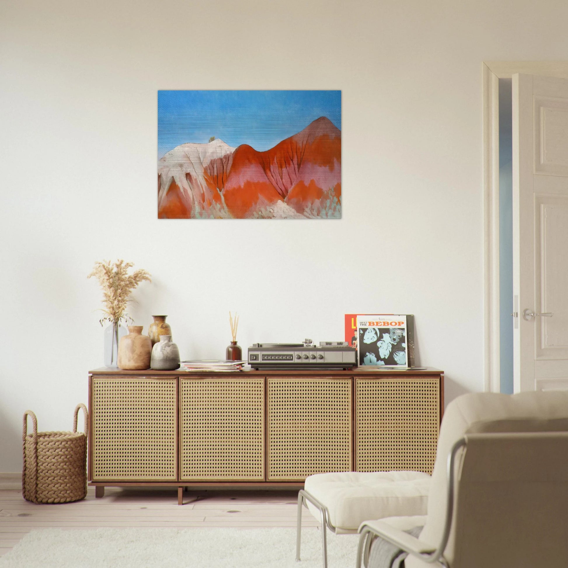 Series near abiquiu, New Mexico - Hills to the left - Georgia O'Keeffe Brushed Aluminum Print - 70x100 cm / 28x40 inches | Georgia O'Keeffe Aluminum Print | Georgia O'Keeffe Prints