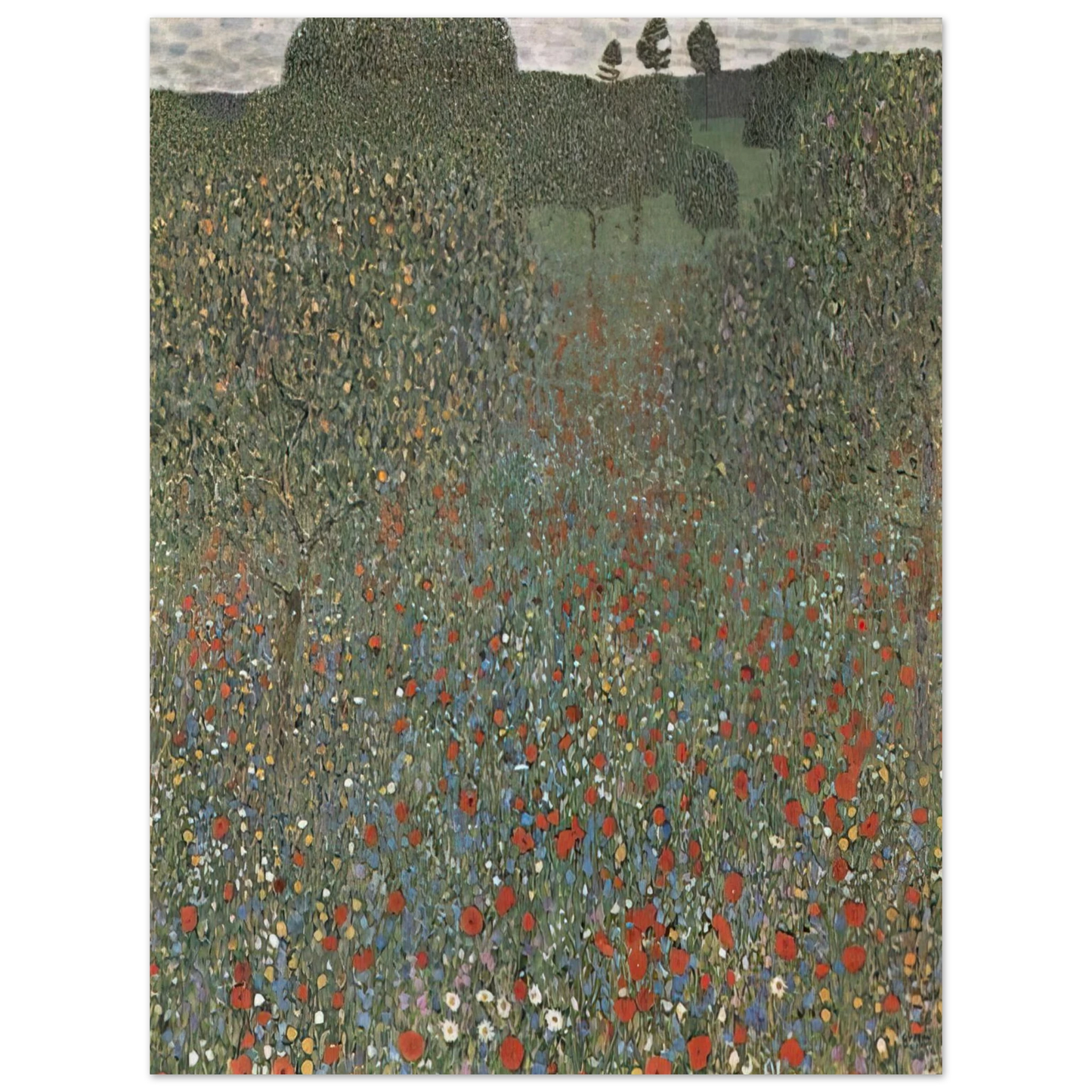 Gustav Klimt - POPPY FIELD  75x100 cm / 30x40inches Fine Art Poster