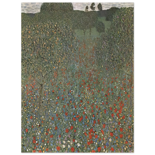 Gustav Klimt - POPPY FIELD  75x100 cm / 30x40inches Fine Art Poster