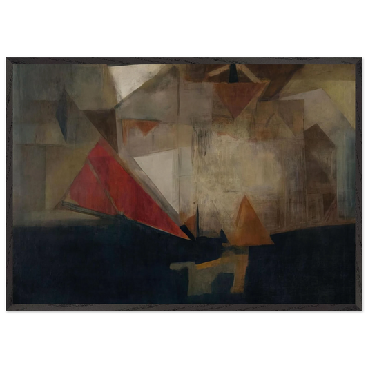 Untitled - 1963 N13 - Nasreen Mohamedi 70x100 cm / 28x40 inches Framed Art Print – Black Wooden Frame