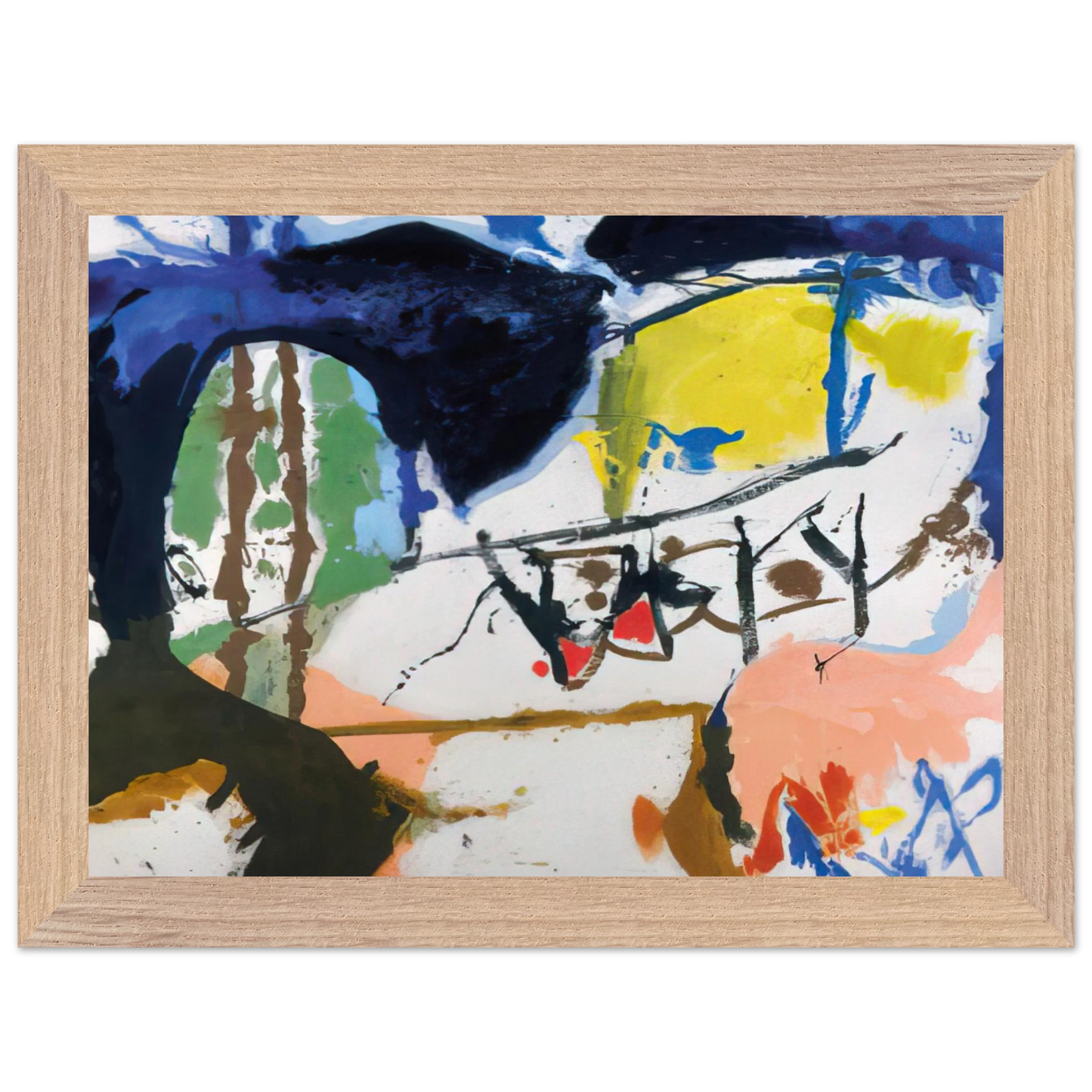 Helen Frankenthaler - Acres - 1959 Wall art - 45x60 cm / 18x24 inches - Premium Wooden Framed Poster With Fine Art Paper-canvas - White frame