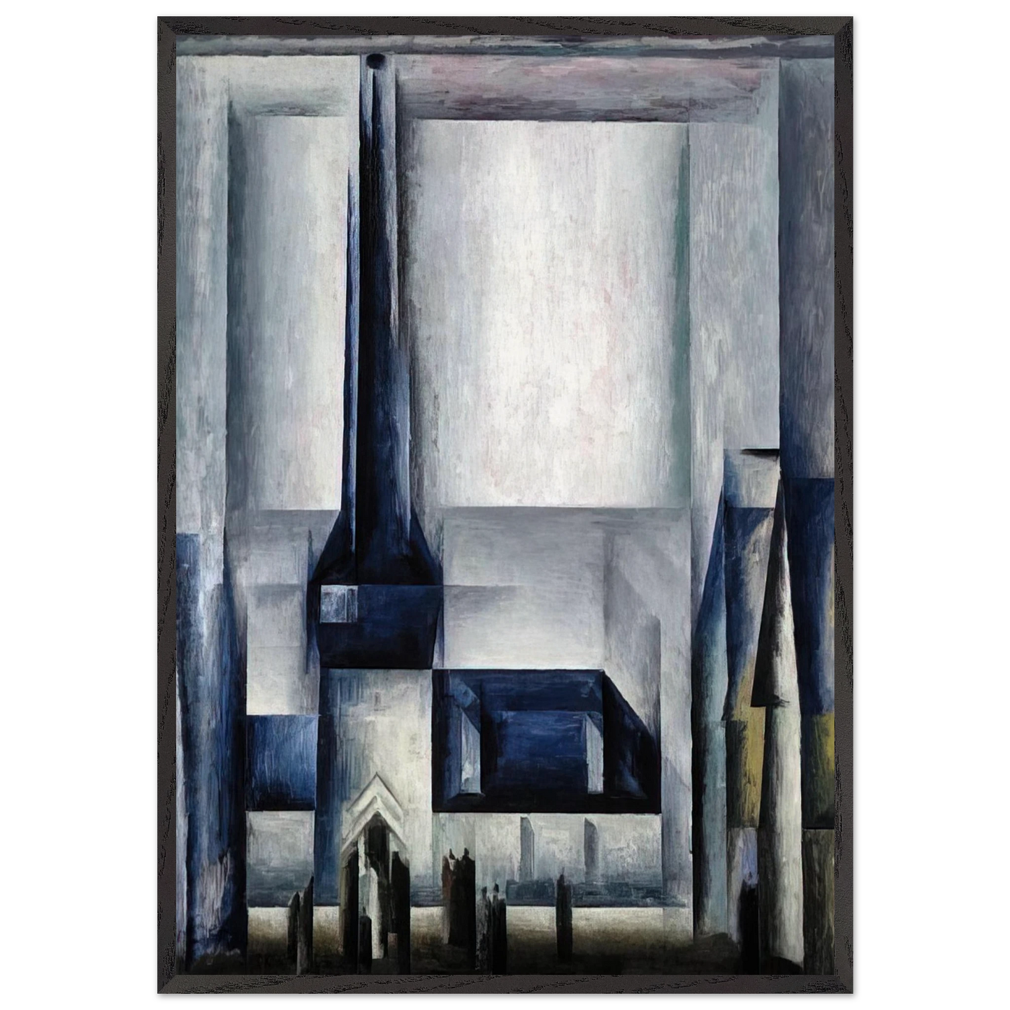 GELMERODA III 1913 - Lyonel Feininger 70x100 cm / 28x40 inches Framed Art Print – Black Wooden Frame