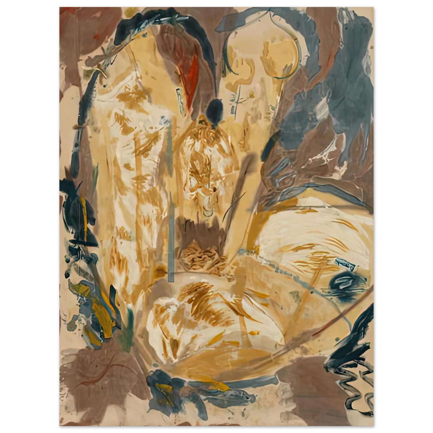 Helen Frankenthaler - Giralda, 1956- Wall Art - 21x29.7 cm / 8x12" - Premium Wooden Framed Poster With Fine Art Paper-canvas - Black frame