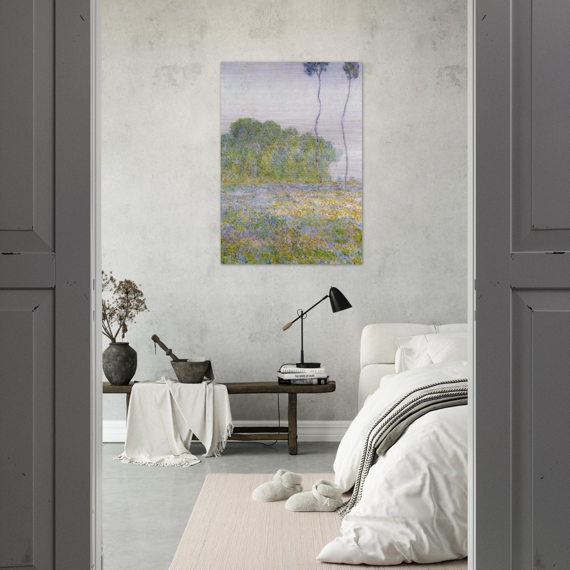 Springtime. Meadow at Giverny - claude monet Brushed Aluminum Print - 70x100 cm / 28x40 inches | claude monet Aluminum Print | claude monet Prints