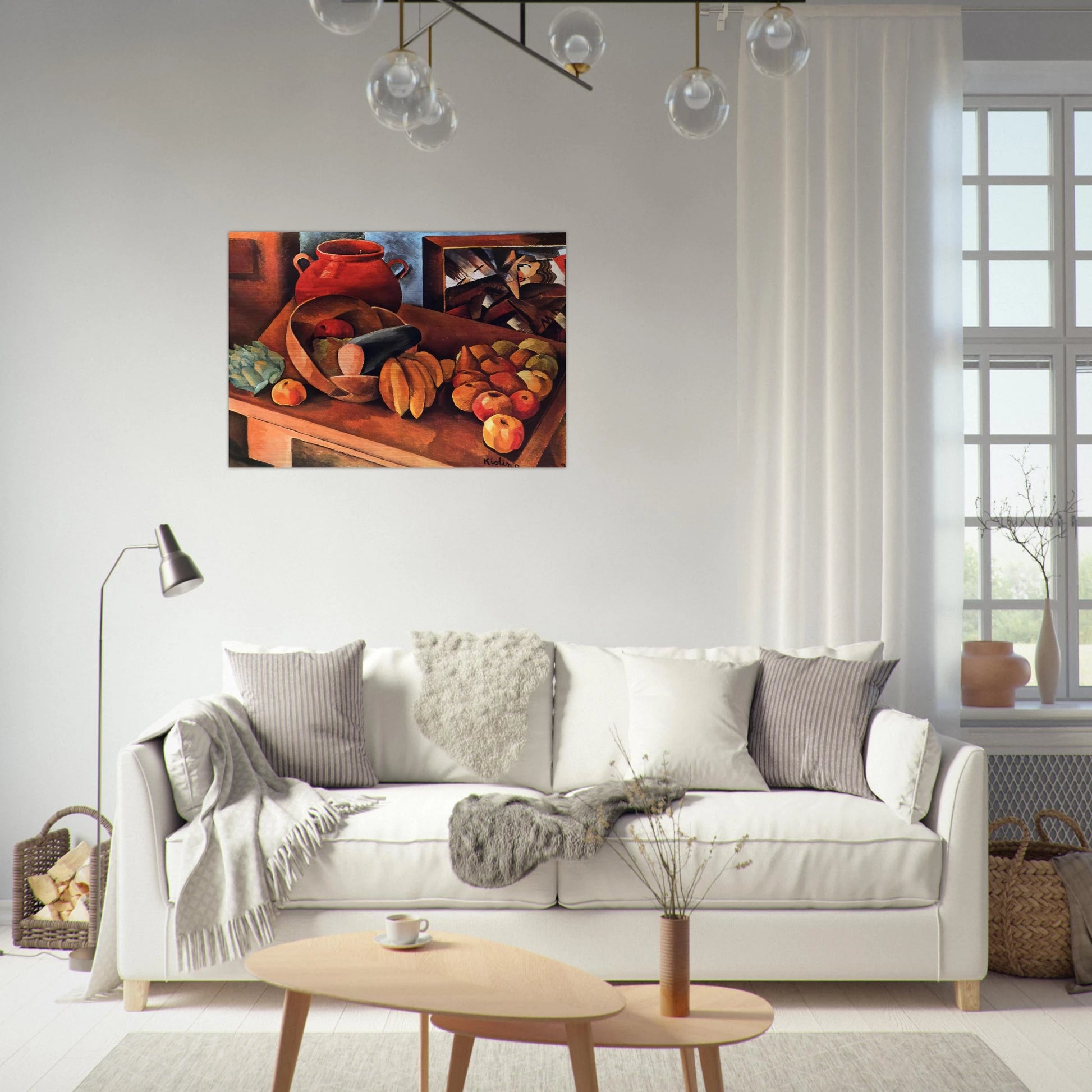 STILL LIFE WITH FRUIT 1913 - Moise Kisling Brushed Aluminum Print - 70x100 cm / 28x40 inches | Moise Kisling Aluminum Print | Moise Kisling Prints
