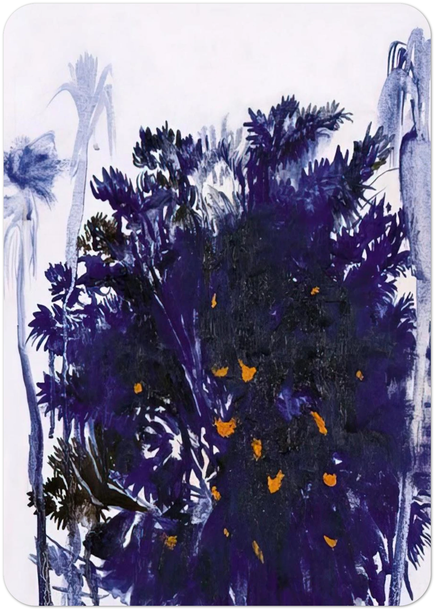 Moreton Bay Fig and Palm Trees - figurative By Brett Whiteley Pack of 10 Post Cards | Brett Whiteley Post Cards | A6 (10.5 x 14.8 cm) - 4.1 x 5.8 inches