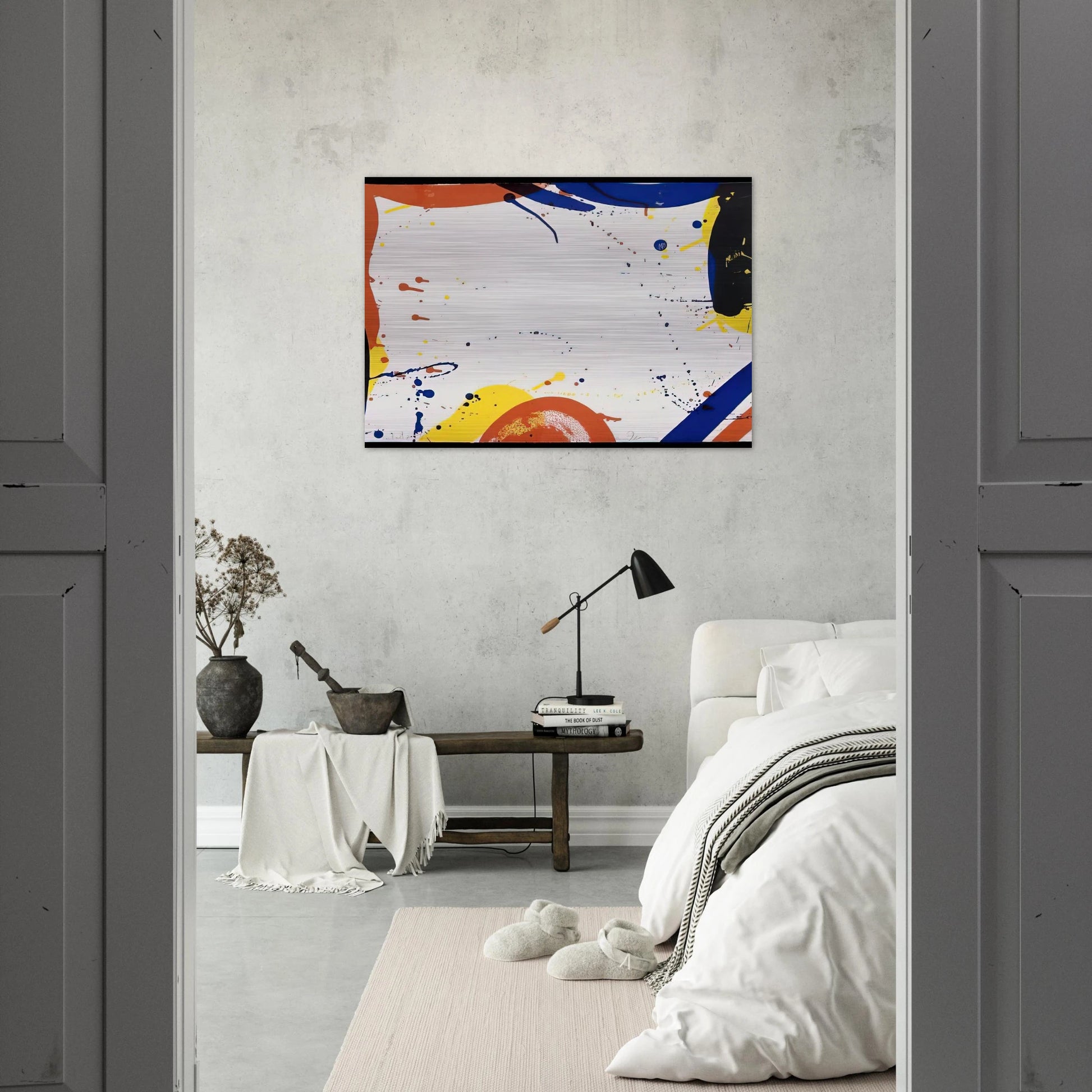 Abstract Composition  SF 61  - Sam Francis Brushed Aluminum Print - 70x100 cm / 28x40 inches | Sam Francis Aluminum Print | Sam Francis Prints