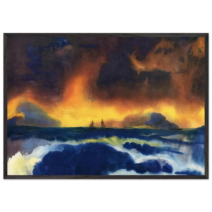 Stormy sea - Emil Nolde 70x100 cm / 28x40 inches Framed Art Print – Black Wooden Frame
