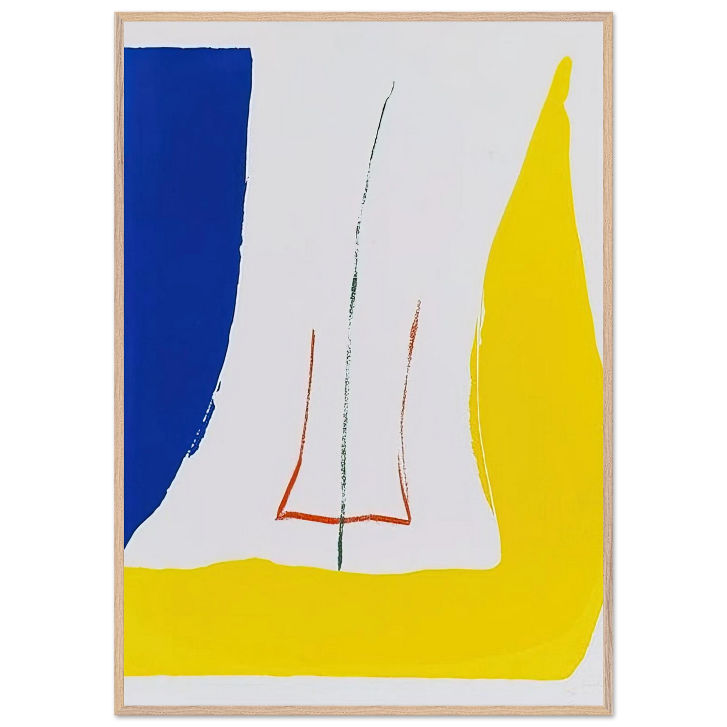 Helen Frankenthaler - Sun Corner - 1968 Wall art - 27x35 cm / 11x14 inches - Premium Wooden Framed Poster With Fine Art Paper-canvas - Black frame