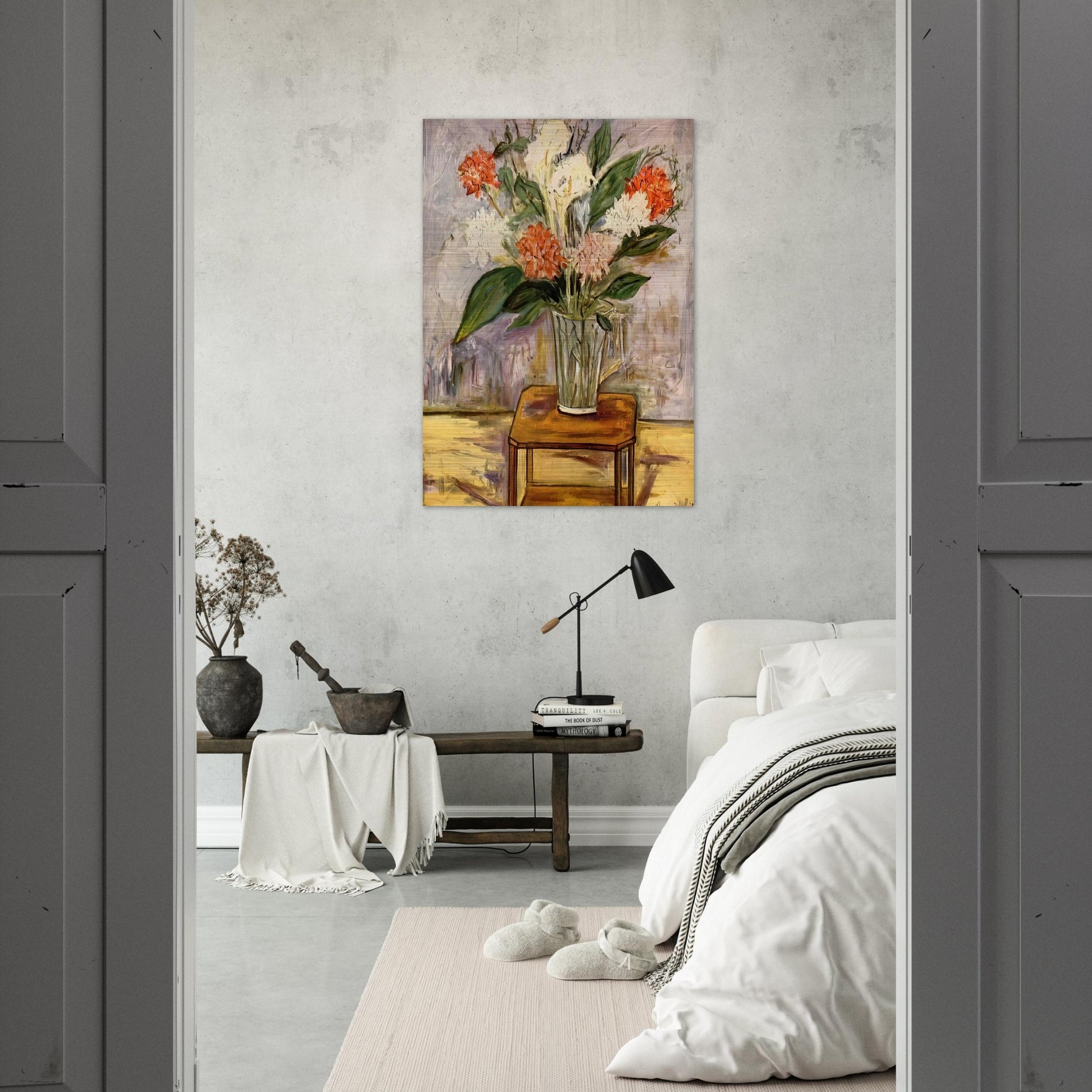 FLOWERS - Maurice Utrillo Brushed Aluminum Print - 70x100 cm / 28x40 inches | Maurice Utrillo Aluminum Print | Maurice Utrillo Prints