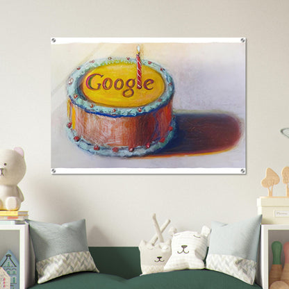 Google - 12th Birthday Cake Doodle - 2010 - Wayne Thiebaud Acrylic Print - 70x100 cm / 28x40″ inches