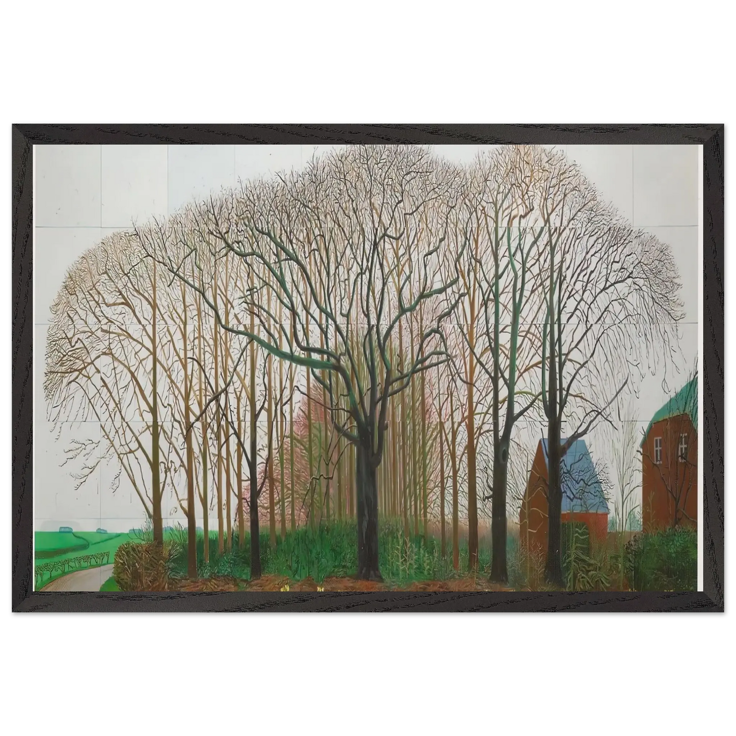 David Hockney - David Hockney Wall art - 40x50 cm / 16x20 Inches - Premium Wooden Framed Poster With Fine Art Paper - White frame
