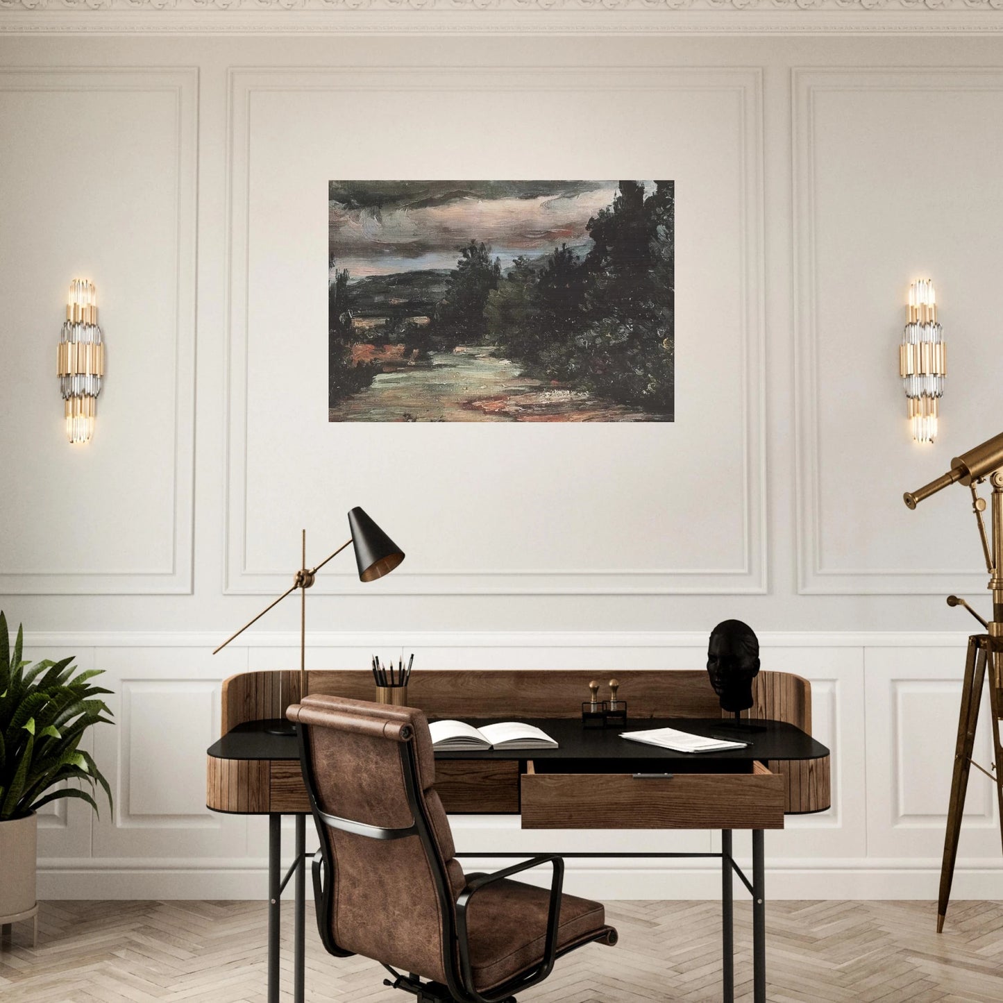 River in the plain - Paul Cézanne Brushed Aluminum Print - 70x100 cm / 28x40 inches | Paul Cézanne Aluminum Print | Paul Cézanne Prints