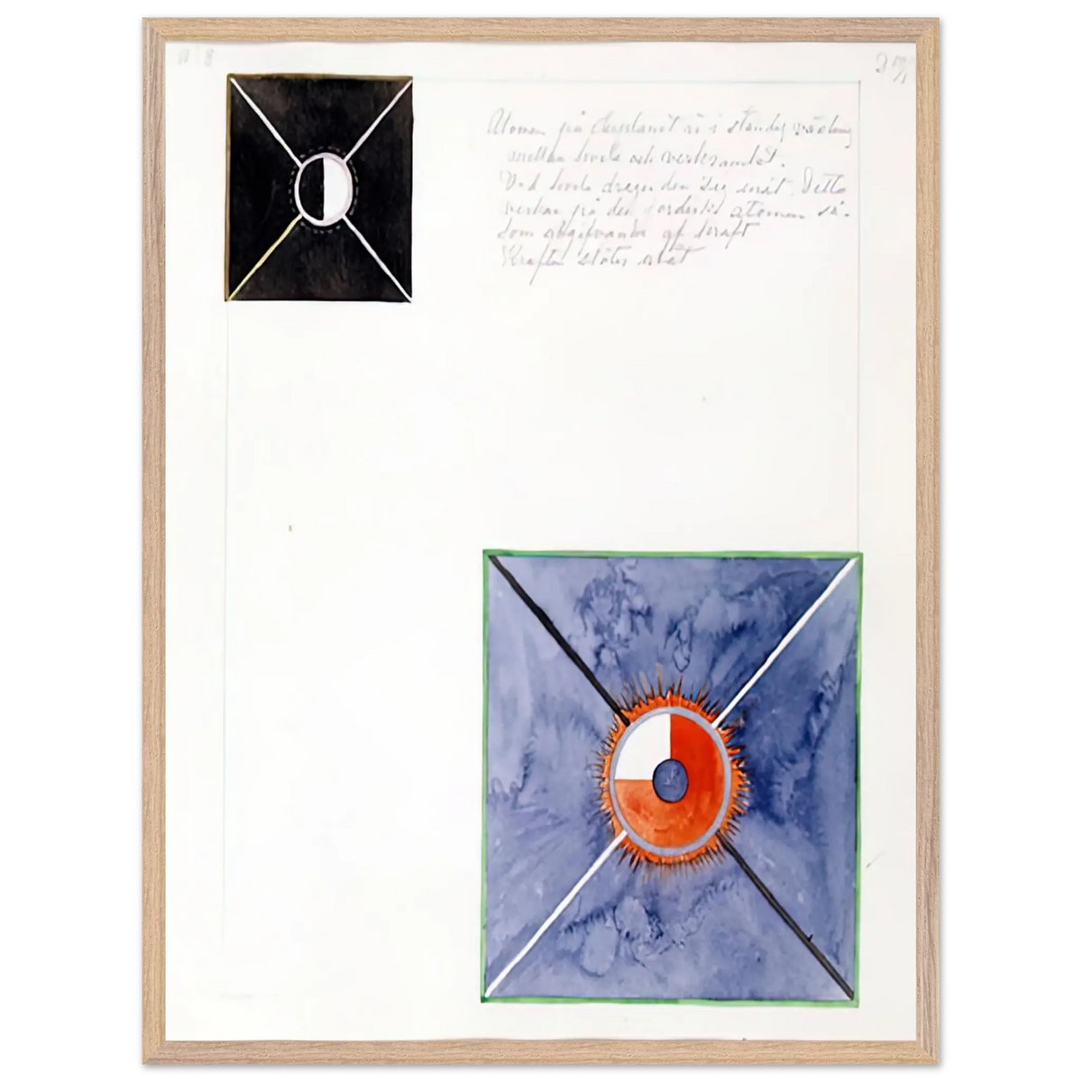 Hilma af Klint - ATOM SERIES NO 8 ATOM ON THE ETHER PLANE IS IN CONSTANT CHANGE BETWEEN REST AND ACTIVITY AT THE 1917 Wall art - 40x50 cm / 16x20 Inches - Fine Art Poster - -