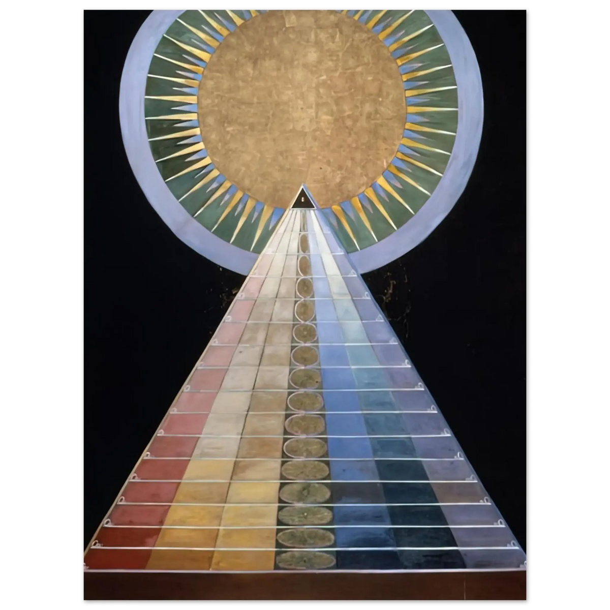 Hilma af Klint - ALTAR PAINTING 1915 Wall art - 15x20 cm / 6x8 Inches - Premium Wooden Framed Poster With Fine Art Paper - White frame