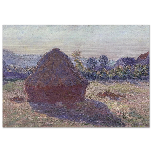 A Haystack in the Evening Sun - claude monet Brushed Aluminum Print - 70x100 cm / 28x40 inches | claude monet Aluminum Print | claude monet Prints