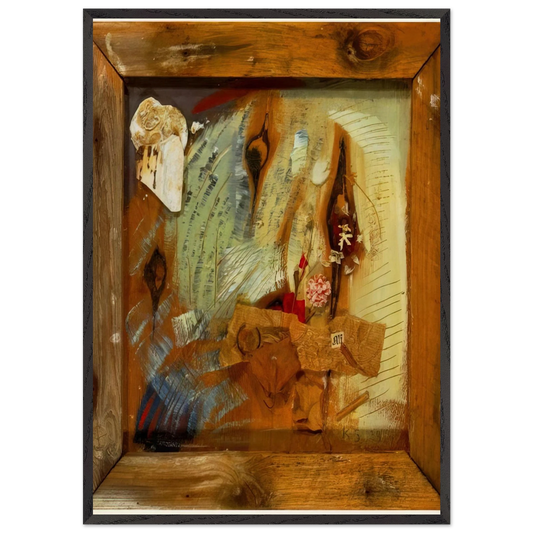 MERZBILD ALF 1939 - Kurt Schwitters 70x100 cm / 28x40 inches Framed Art Print – Black Wooden Frame