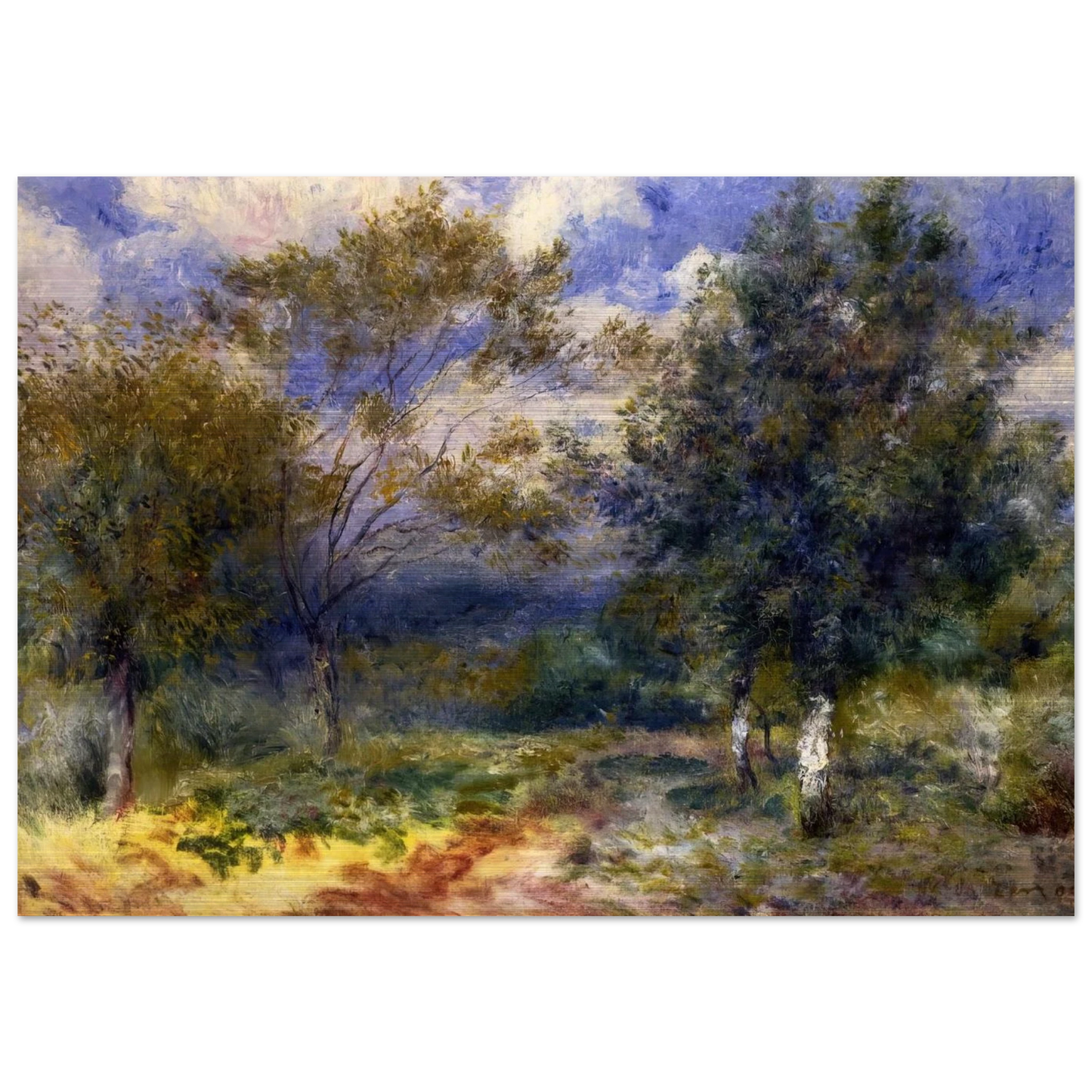 Sunny Landscape - Pierre-Auguste Renoir Brushed Aluminum Print - 70x100 cm / 28x40 inches | Pierre-Auguste Renoir Aluminum Print | Pierre-Auguste Renoir Prints