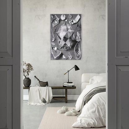 CONTRAST ORDER AND CHAOS - MC Escher Brushed Aluminum Print - 70x100 cm / 28x40 inches | MC Escher Aluminum Print | MC Escher Prints