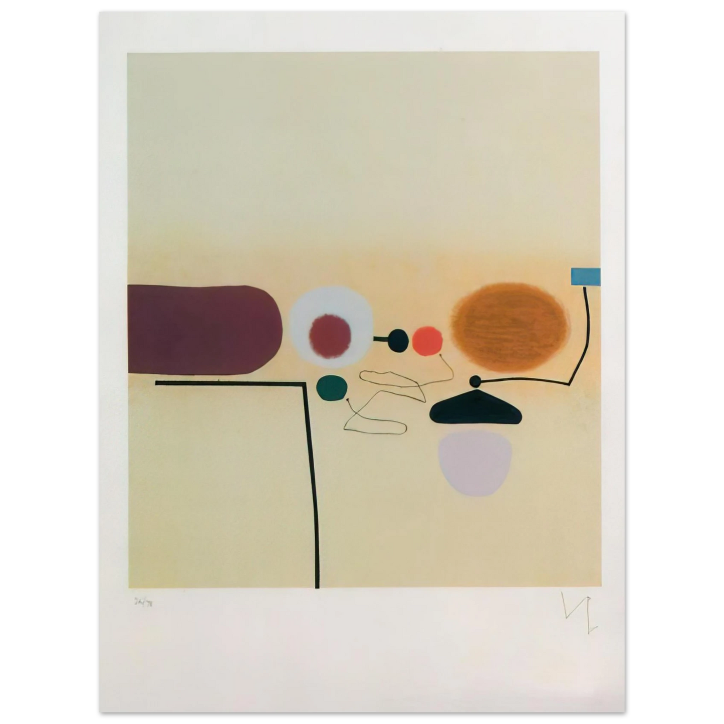 Victor Pasmore - COMPOSITE IMAGE ORANGE AND PINK  75x100 cm / 30x40inches Fine Art Poster