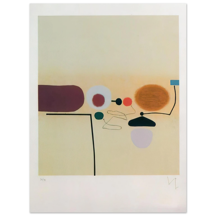 Victor Pasmore - COMPOSITE IMAGE ORANGE AND PINK  75x100 cm / 30x40inches Fine Art Poster