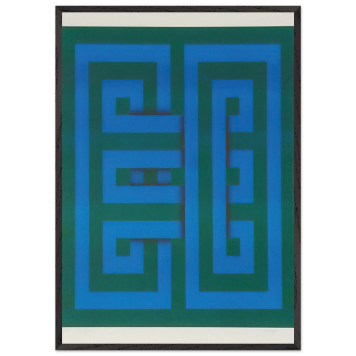 Saphan - 1969 - Omar Rayo 70x100 cm / 28x40 inches Framed Art Print – Black Wooden Frame