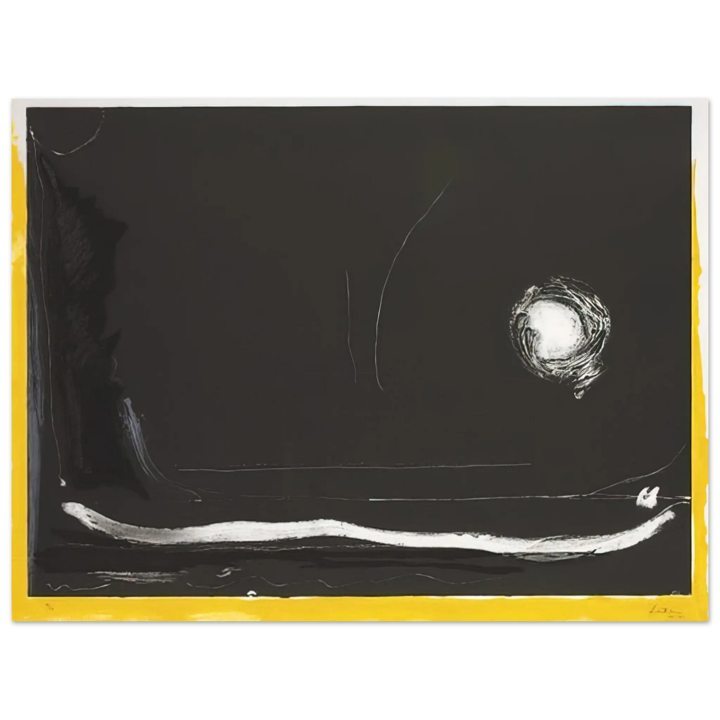 Helen Frankenthaler - Yellow Jack - 1985 Wall art - 70x100 cm / 28x40 Inches - Premium Wooden Framed Poster With Fine Art Paper - White frame