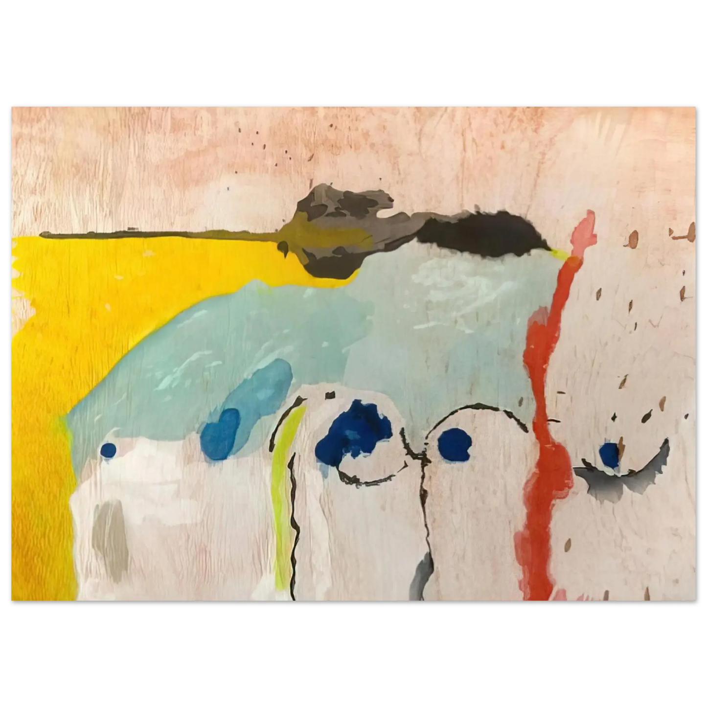 Helen Frankenthaler - Tales of Genji I - 1998 Wall art - 60x80 cm / 24x32 Inches - Premium Wooden Framed Poster With Fine Art Paper - Wood frame