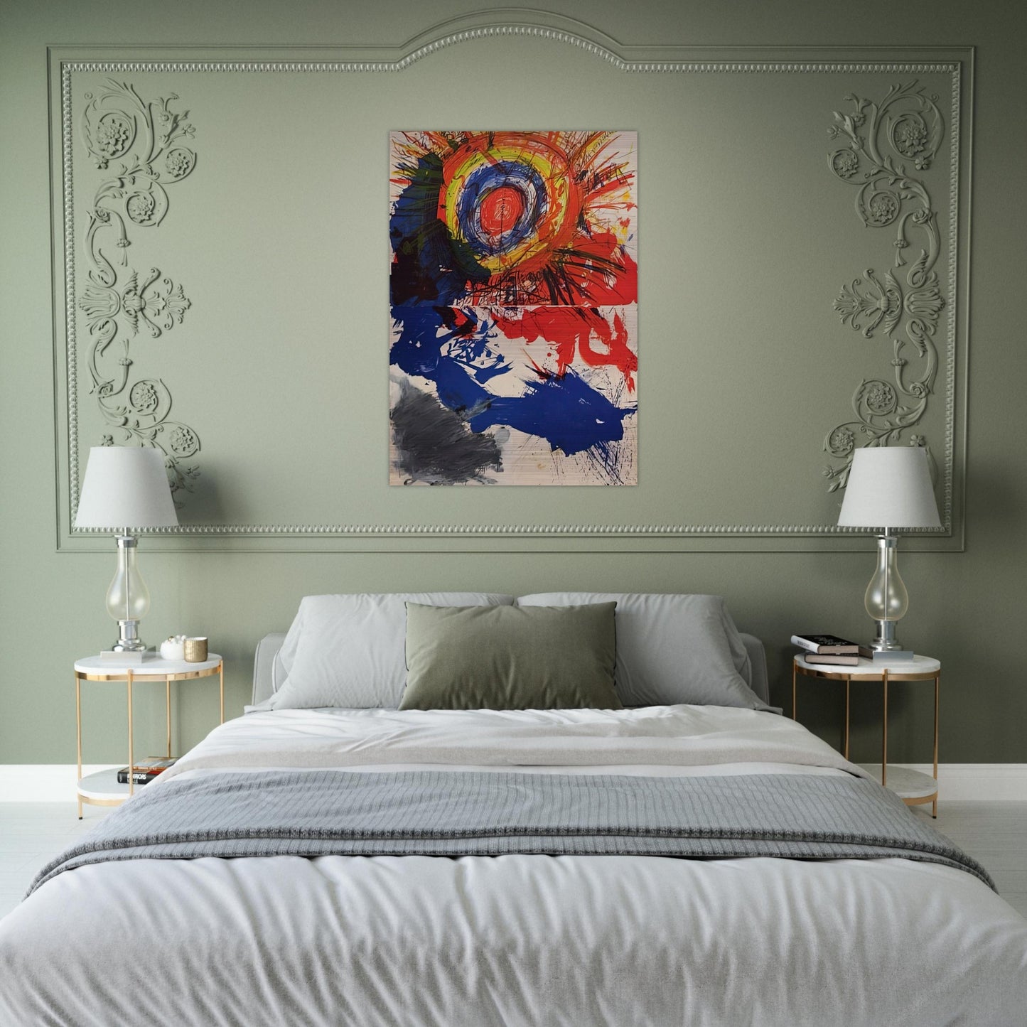 Composition - 1957 - Walasse Ting Brushed Aluminum Print - 70x100 cm / 28x40 inches | Walasse Ting Aluminum Print | Walasse Ting Prints