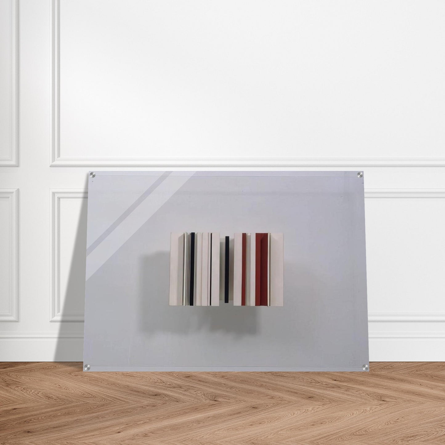 Relief Construction in White, Black and Maroon - 1963 - Victor Pasmore Acrylic Print - 70x100 cm / 28x40″ inches | Victor Pasmore Wall Art | Victor Pasmore Prints