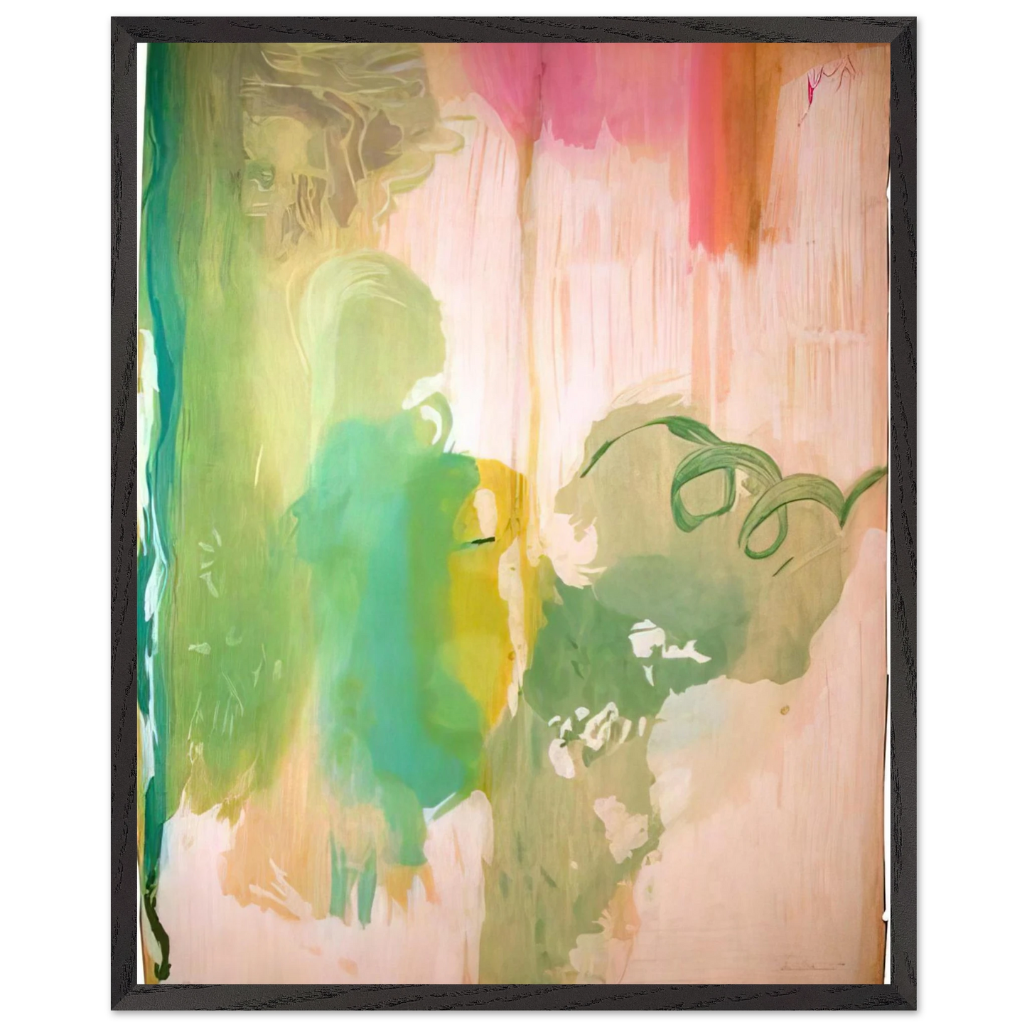 Helen Frankenthaler - Snow Pines - 2004 Wall art - 28x43  cm / XL (11x17 inches) - Premium Wooden Framed Poster With Fine Art Paper-canvas - Wood frame