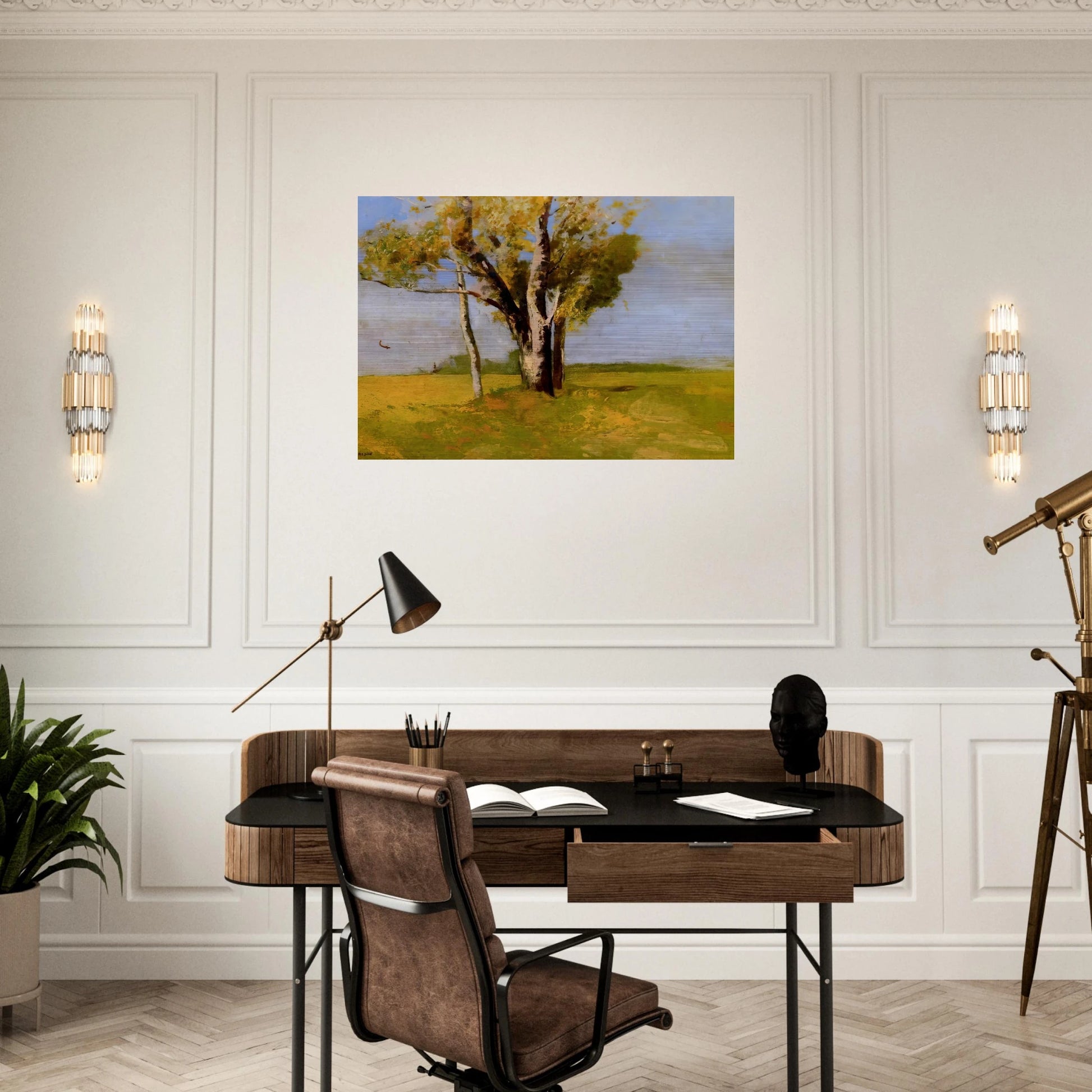 TREES - Odilon Redon Brushed Aluminum Print - 70x100 cm / 28x40 inches | Odilon Redon Aluminum Print | Odilon Redon Prints