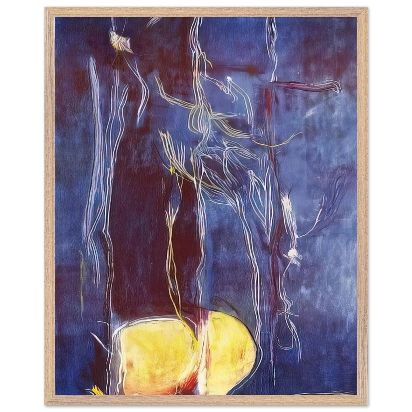 Helen Frankenthaler - All About Blue - 1994 Wall art - A3 (29.7 x 42  cm) - Premium Wooden Framed Poster With Fine Art Paper-canvas - White frame
