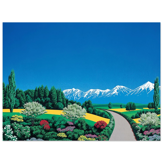 Hiroshi Nagai - Elv Alps Wall Art - 21x29.7 cm / 8x12" - Fine Art Poster - -