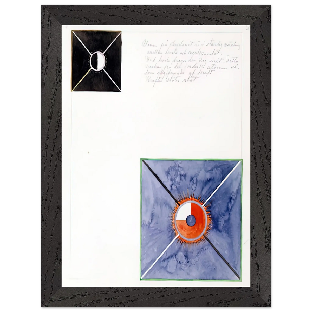 Hilma af Klint - ATOM SERIES NO 8 ATOM ON THE ETHER PLANE IS IN CONSTANT CHANGE BETWEEN REST AND ACTIVITY AT THE 1917 Wall art - 50x70 cm / 20x28 Inches - Premium Wooden Framed Poster With Fine Art Paper - White frame