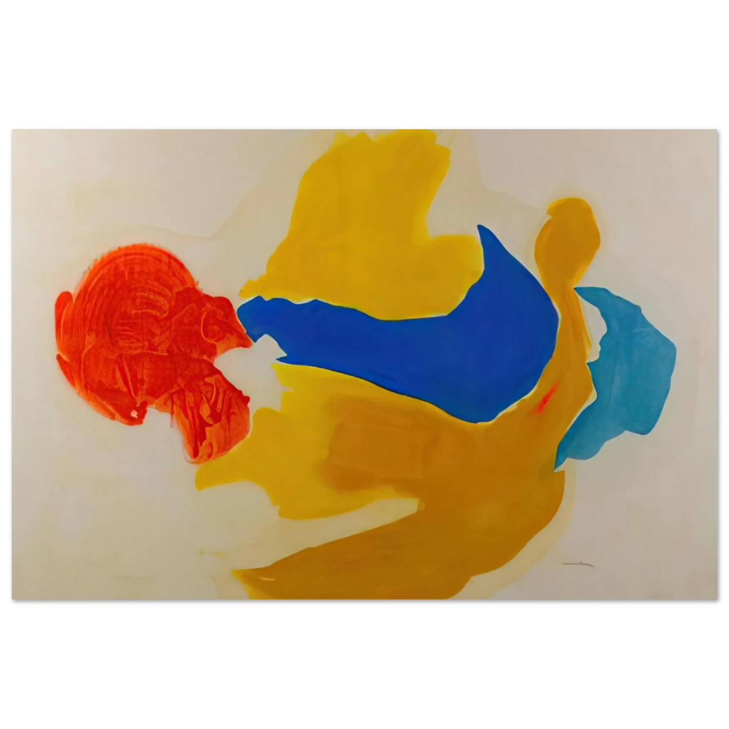 Helen Frankenthaler - Blue Jay - 1963  United States Wall art - 30x40 cm / 12x16 Inches - Premium Wooden Framed Poster With Fine Art Paper - Black frame
