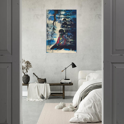 Summer Morning Mist - Eyvind Earle Brushed Aluminum Print - 70x100 cm / 28x40 inches | Eyvind Earle Aluminum Print | Eyvind Earle Prints