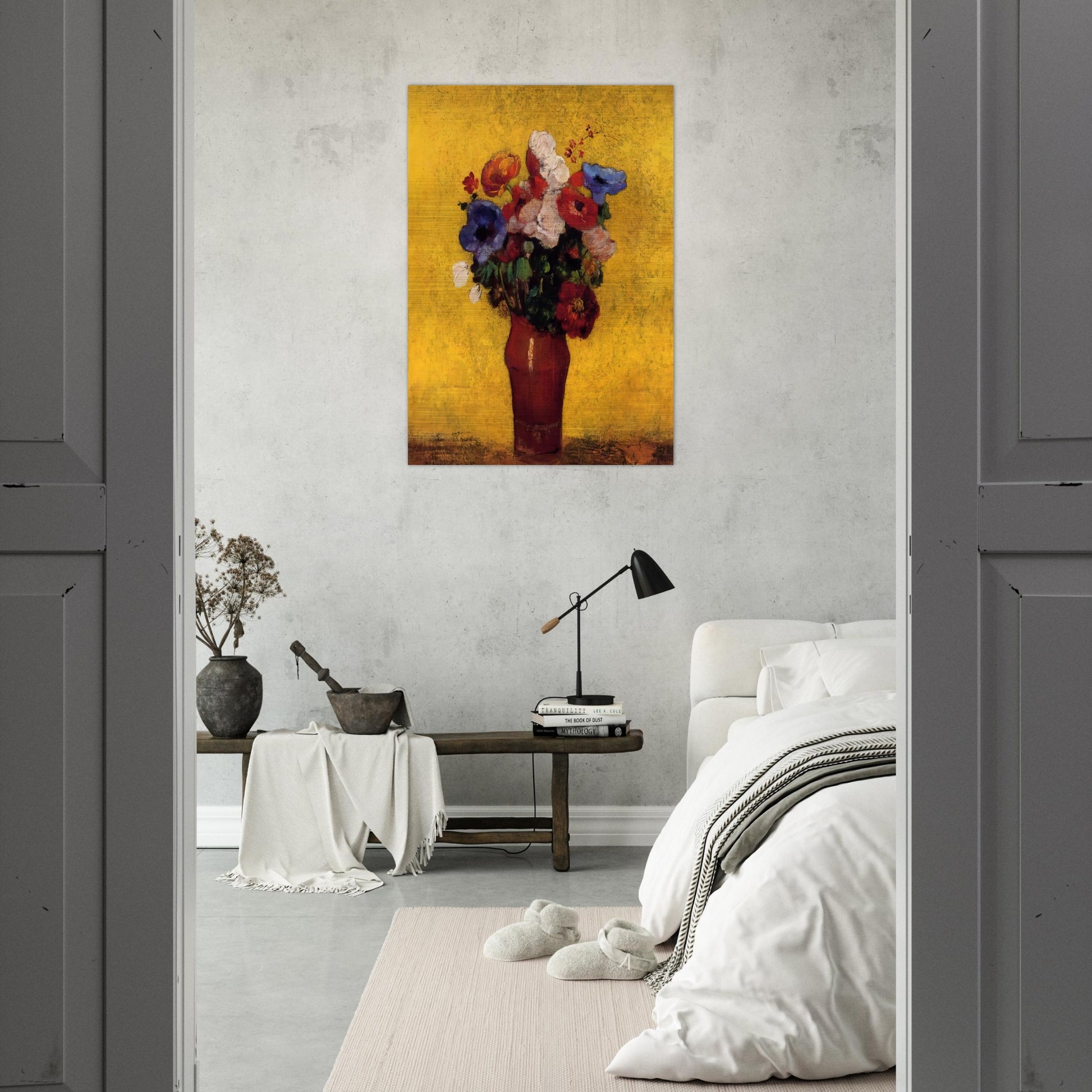 FLOWERS 4 - Odilon Redon Brushed Aluminum Print - 70x100 cm / 28x40 inches | Odilon Redon Aluminum Print | Odilon Redon Prints