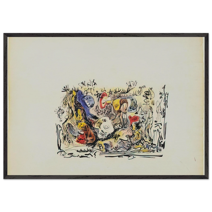 Untitled N20 - Jackson Pollock 70x100 cm / 28x40 inches Framed Art Print – Black Wooden Frame