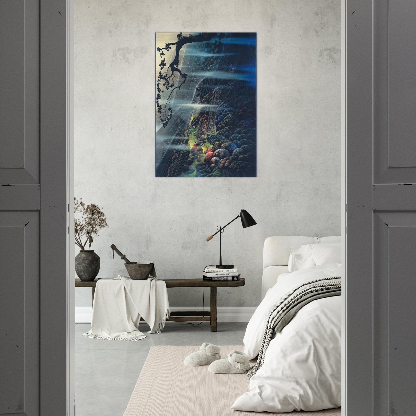 Evening Magic - Eyvind Earle Brushed Aluminum Print - 70x100 cm / 28x40 inches | Eyvind Earle Aluminum Print | Eyvind Earle Prints