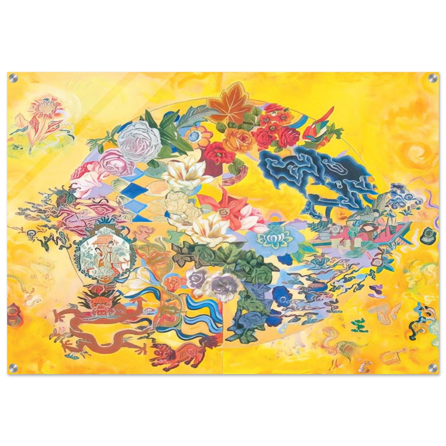 Asian Rendezvous - PD Pattern and Decoration - Miriam Schapiro Acrylic Print - 70x100 cm / 28x40″ inches | Miriam Schapiro Wall Art | Miriam Schapiro Prints