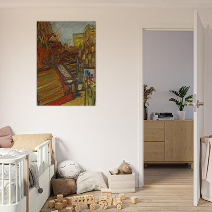 TO THE STUDIOS 1991 - Frank Auerbach Brushed Aluminum Print - 70x100 cm / 28x40 inches | Frank Auerbach Aluminum Print | Frank Auerbach Prints