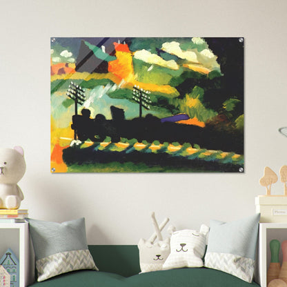 MURNAU VIEW WITH RAILWAY AND CASTLE 1909 - Wassily Kandinsky Acrylic Print - 70x100 cm / 28x40″ inches
