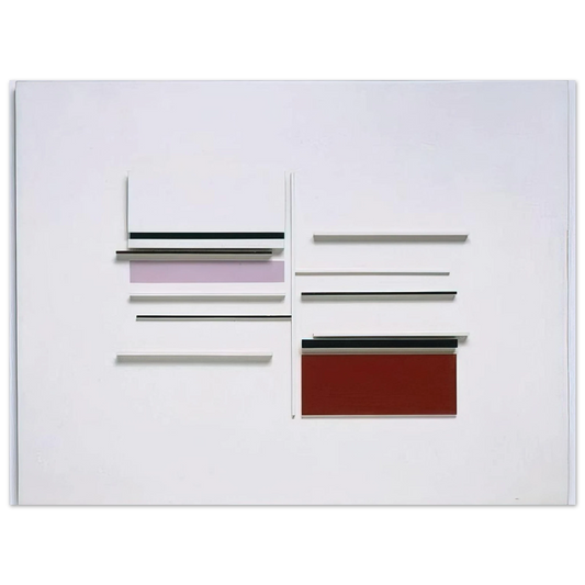Victor Pasmore - Abstract in White, Black, Indian and Lilac - 1957  75x100 cm / 30x40inches Fine Art Poster